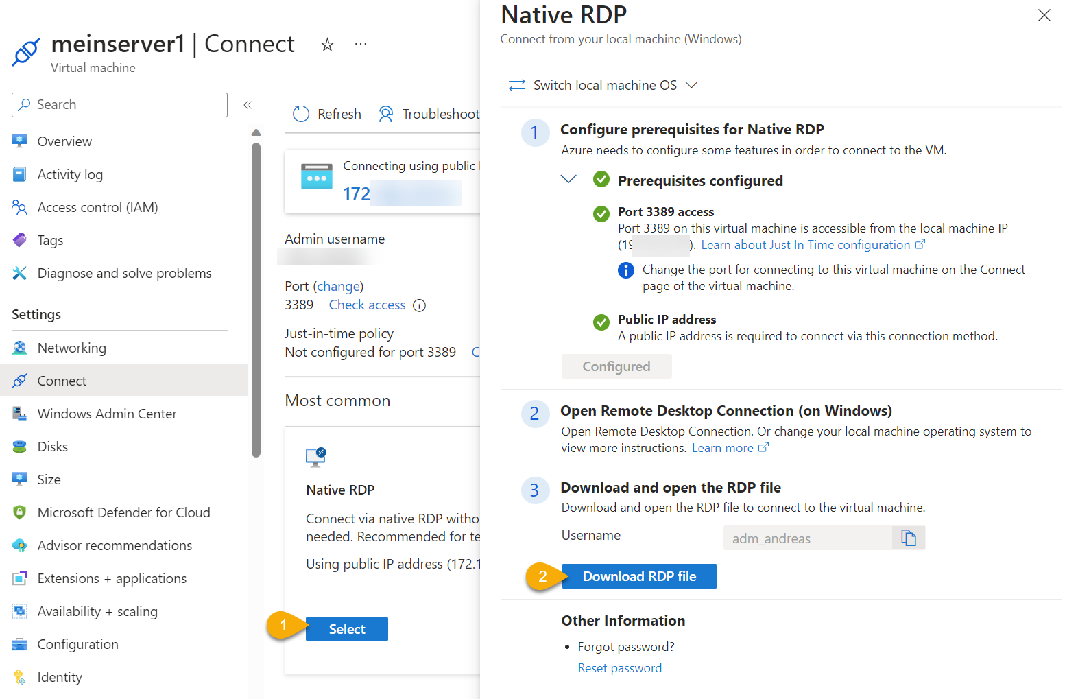 Screenshot RDP File download.